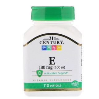 วิตามินอี 21st Century, Vitamin E, 180 mg (400 IU) 110, 250 Softgels