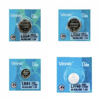 Vinnic ถ่านกระดุม LR44,LR54,LR48,LR41 ของแท้ 1 ก้อน(เลือกเบอร์ที่ต้องการ)