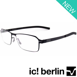 Ic Berlin แว่นตารุ่น 008 C-1 สีดำ Lars D กรอบเต็ม ขาข้อต่อ วัสดุ สแตนเลส สตีล Eyeglass