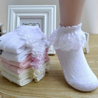 พร้อมส่ง​ ถุงเท้าเด็กลูกไม้​ระบาย สำหรับออกงานต่าง ๆ