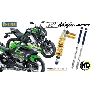 สปิงโช๊คหน้า Ohlins FSK 147 Kawasaki Z400 ,  ninja400 2018+แท้ 100%