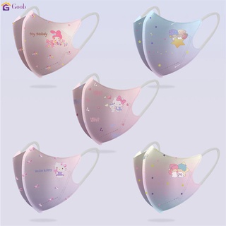 Hello Kitty 3d หน้ากากผู้ใหญ่เด็กสไตล์การ์ตูน Gemini Melody Disposable ป้องกันหน้ากากใบหน้าบาง10Pcs 3ชั้นเด็ก/ผู้ใหญ่หน้ากาก【Goob】