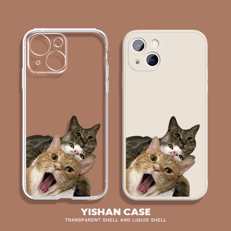 เคสโทรศัพท์มือถือ กันกระแทก ลายแมวประหลาดใจ สําหรับ Iphone 13 Pro 11 Pro Max Xr 6s 7 8 Plus 12 Mini 14 Pro Xs Max