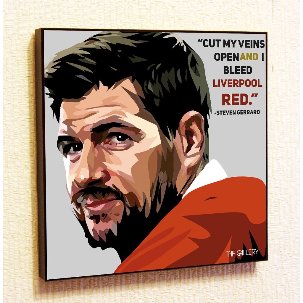 โปสเตอร์อะคริลิค ผ้าแคนวาส พิมพ์ลายคําคมทีมชาติฟุตบอล Steven Gerrard Liverpool สําหรับตกแต่งผนังบ้าน