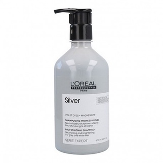 Loreal Serie Expert Magnesium Silver Shampooing 500 ml. แชมพูถนอมผมสีเทา เนื้อสีม่วง แพคเกจใหม่