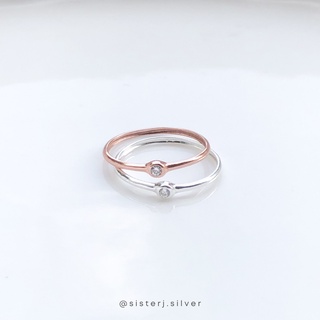 Sister J. minimal diamond ring แหวนเงินแท้ /silver925