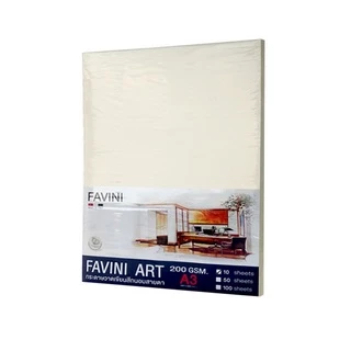 FAVINI ART กระดาษวาดเขียน ขนาด A3 200แกรม สีถนอมสายตา ผิวหยาบ (10 50 แผ่น)