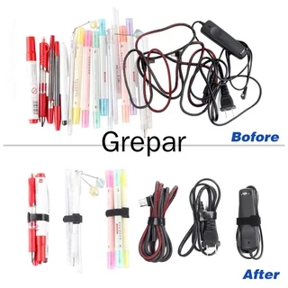 [พร้อมส่ง] ตัวจัดระเบียบสายเคเบิ้ลแบบไนลอน สายรัดเวลโครรูปตัว T ที่รัดสายไฟแบบตีนตุ๊กแก ใช้ซ้ำได้ 50 ชิ้น