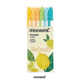 Monami ปากกาสีน้ำ รุ่น Live Color ชุด 6 สี