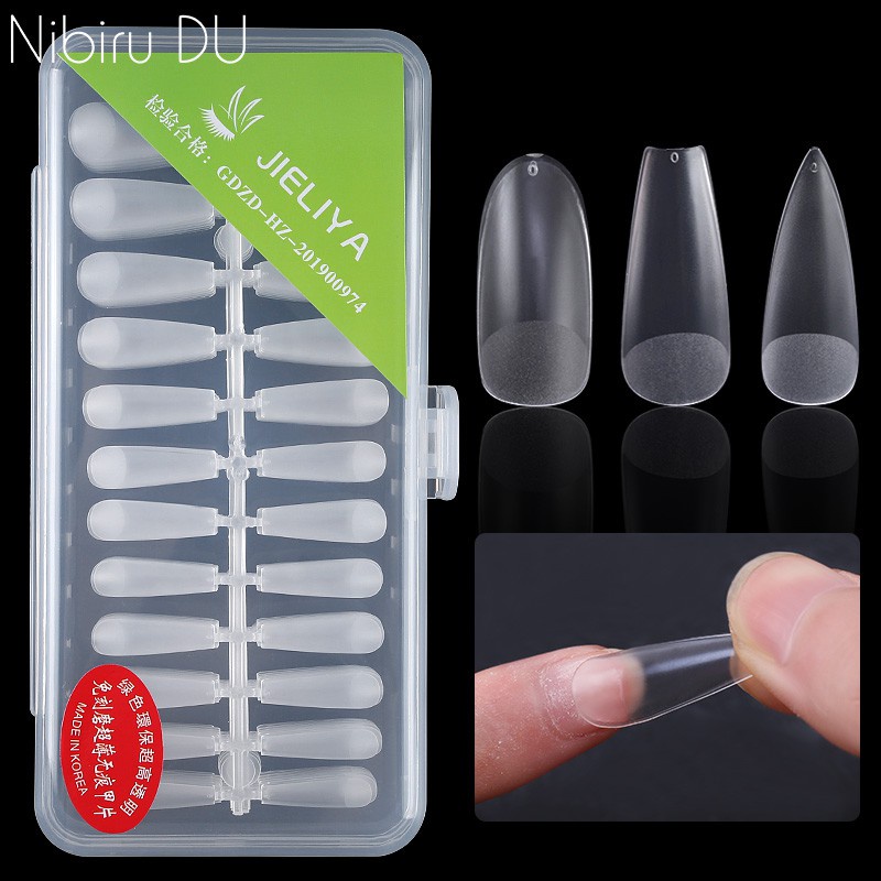240 ชิ้น/กล่อง Matte เล็บปลอมคลุมทั้งหมด T-shape Pointed กดบนปลอมเคล็ดลับที่ถอดออกได้ Extension เล็บเล็บ