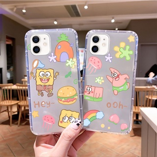 Compatible For Itel P36 Play Vision 1 Pro 1 Plus A58 A49 A56 P37 A37 A36 Vision 2S 2 Plus Infinix Smart 6 HD Hot 12 Play Burger SpongeBob เคสโทรศัพท์ แบบใส