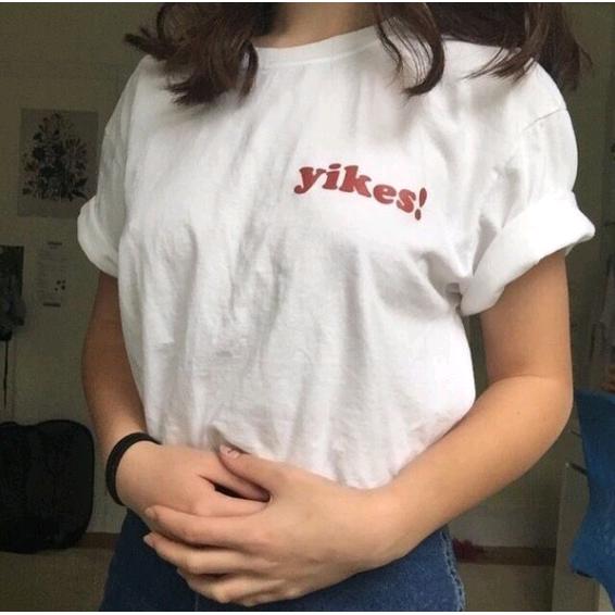 เสื้อยืด oversize แฟชั่นเกาหลี สไตล์เกาหลี yikes Unisex Summer Short Sleeve Fashion Casual T-shirt