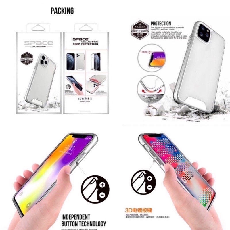 （SPACE）เคสใสกันกระแทกSPACEสำหรับiPhone15promax 15pro 15plus i15 12,11,11Pro,11Promax,6Plus,7Plus,8Plus ,ix/xs,xr,xs max