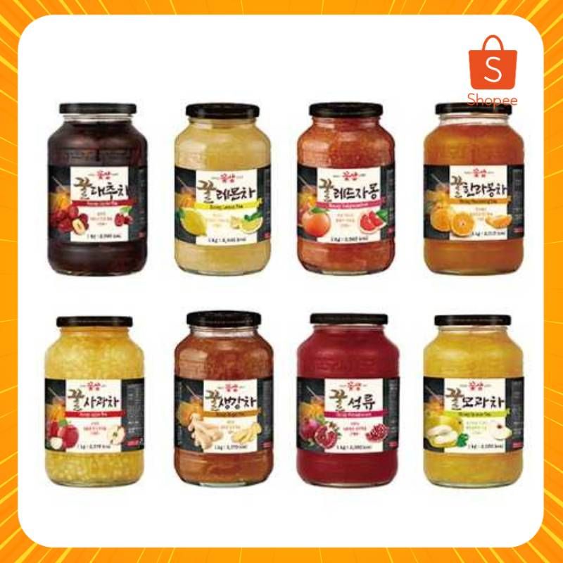 ชาผลไม้เกาหลี,น้ำผึ้งเกาหลีKOTSAM honey Citron Tea รสชาติส้ม, พุทรา,ลูกควีน ,ขิง ,โสม ,โดราจีผสมขิง ขนาด 580g/1kg