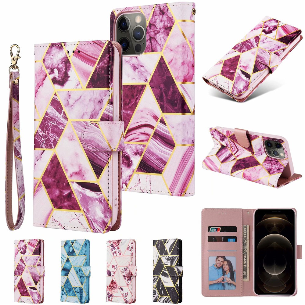 เคส Case for Redmi Note 14 13 Pro Plus 12 Pro+ 11 11S 10 10S 9 9s Xiaomi POCO M5s M6 M7 Pro 4G X6 X5 5G เคสฝาพับ เคสเปิดปิด โทรศัพท์มือถือหนังฝาพับ ลายหินอ่อน พร้อมช่องใส่บัตร และสายคล้อง สำหรับ Gilding Marble Flower Flip Cover Leather Wallet Hand Strap