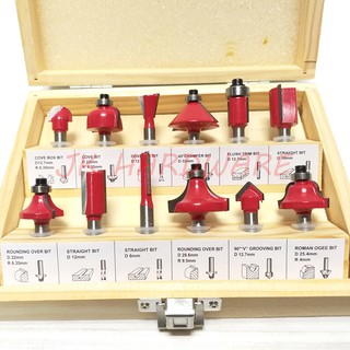 ดอกเร้าเตอร์ ดอกทริมเมอร์ 2 หุน 12 ชิ้น ROUTER BIT SET