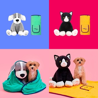 ( พร้อมส่ง ) Wiggle Wiggle Cushion Blanket ตุ๊กตาผ้าห่ม มาพร้อมผ้าปิดตา