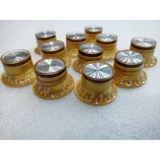 ฝาครอบโวลุ่มโทน Reflector Knobs สีทอง โทน 2 โวลุ่ม 2 ( 1ชุดได้ 4 ชิ้น)