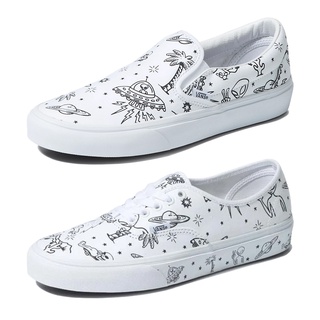 Vans รองเท้าผ้าใบ Authentic / Classic Slip-On | Unidentified U-Paint White (2รุ่น)