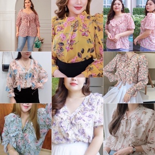 Premium เสื้อชีฟองไซต์ใหญ่ ซับในทุกตัว สาวอวบ plus size เฉพาะLiveสด