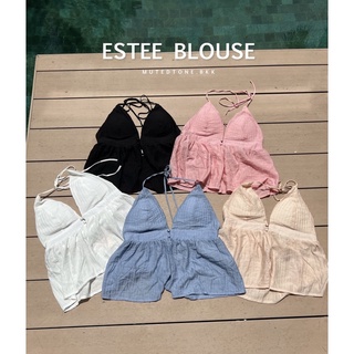 Mute - Estee blouse เสื้อสายเดี่ยว เสื้อครอป คล้องคอ ชุดไปทะเล สายเดี่ยว