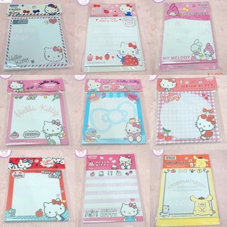 ✏️🎀 กระดาษโน๊ต Hello kitty 🎀🌈สุดคิ้ว 1 ชิ้น 50 แผ่น ลายการ์ตูน Sanrio แท้💯 ขนาด 9*9 ซม.