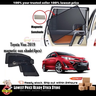 ม่านบังแดดแม่เหล็ก สําหรับรถยนต์ Toyota Vios 2019-2022 (4 ชิ้น)