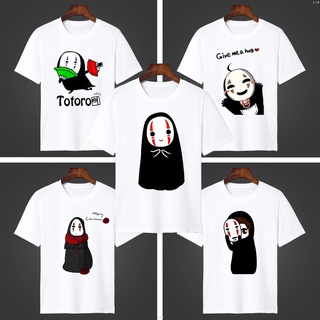 เสื้อยืดแขนสั้น คอกลม พิมพ์ลายการ์ตูนอนิเมะ Spirited Away Merchandise Faceless Hayao Miyazaki สําหรับผู้ชาย 883 Summ