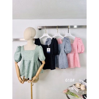 🌸พร้อมส่งจากไทย🌸 เสื้อคอเหลี่ยมแขนบอลลูน ต่อรูดเอวใต้อก มีเชือกผูกด้านหลัง รุ่นนี้ขายดีมากขอบอก อกได้ถึง 36” ยาว 22”