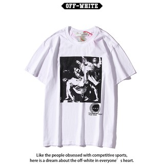 เสื้อยืดใหม่OFF WHITE เสื้อยืดแขนสั้นผ้าฝ้ายพิมพ์ลายใหม่รหัสเต็ม