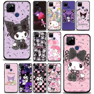 เคสโทรศัพท์มือถือ ซิลิโคนนิ่ม ปิดด้านหลัง ลายการ์ตูน Melody Kuromi น่ารัก สีดํา สําหรับ Oppo A3s A5s A9 A15 A31 A63 A54 A52 Find X2 Reno 3 4 5 6 Pro 5G