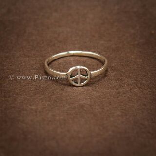 แหวนเงินแท้สัญลักณ์สันติภาพ แหวนpeace