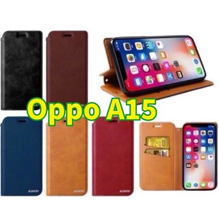 Oppo A15/OppoA15 A15s👍พร้อมส่งในไทย👍XUNเคสฝา​พับ​ใส่​บัตร​+พร้อม​ล็อค​แม่เหล็ก​ด้วย​