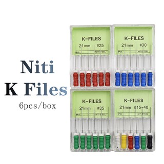 ไฟล์ทันตกรรม 21มม. 25มม. Niti K File Endodontic 1 กล่อง