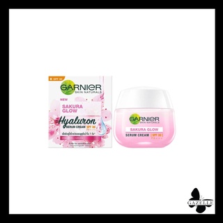 Garnier Sakura Glow Hyaluron Serum Cream SPF 30PA++ [50 ml.]//[18ml.]การ์นิเย่สกินเนเชอรัลส์ ซากุระไวท์ มี 2ขนาดให้เลือก