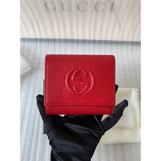 (สด-ผ่อน)🎗แท้100% Gucci Soho Small Leather Trifold Wallet