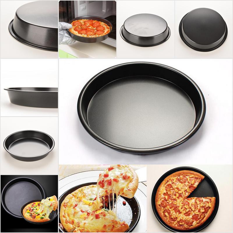 niumanery New Round Deep Dish Pizza Pan Non-Stick Pie Tray Baking Kitchen Tool 24cm Steel 