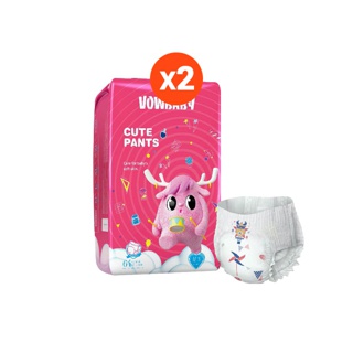 [ส่งฟรี]Vowbaby Cute Pants ผ้าอ้อมเด็กสำเร็จรูปโวลเบบี้ 2 แพค Size M/L/XL/XXL 2 packs ผ้าอ้อมแบบกางเกง