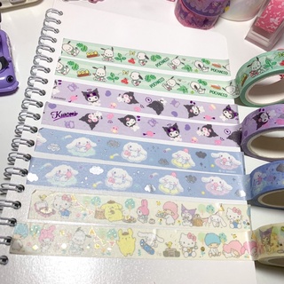 [มีเก็บปลายทาง] เทปวาชิตกแต่ง Sanrio สกรีนเหลือเงา คิ้วท์มาก ยาว5เมตร💕