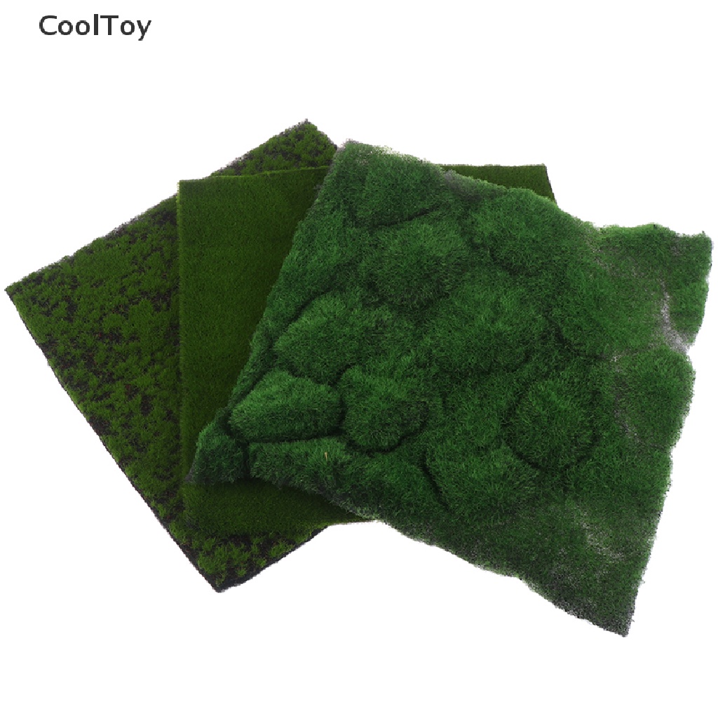 < Cooltoy > พืชมอสจําลอง หญ้าเทียม สีเขียว สําหรับตกแต่งสวน diy