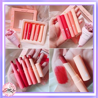 Hengfang sweet peach set lip ลิปสติกเซต 5 แท่ง