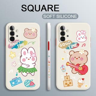 [Ready Stock] Square Liquid Silicone Case Samsung Galaxy A22 A52 A52S A72 A32 A22 A12 A71 A51 A31 A02S A03S A21S A50 A50S A30S A30 A20 4G 5G Casing Cute Cartoon Soft Cover