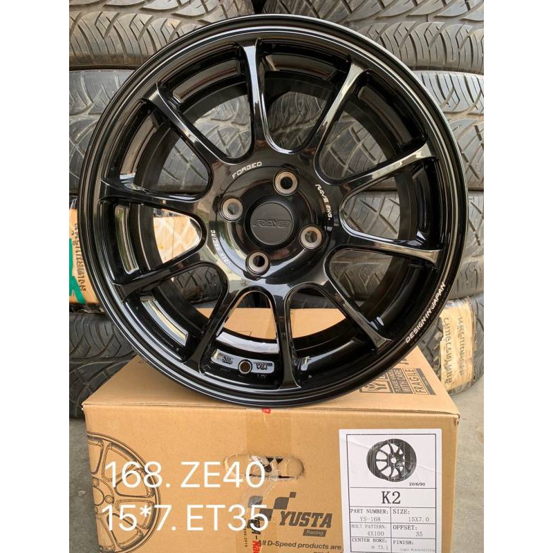 ล้อแม็กใหม่ ZE40  งานYUSTA - ขอบ 15  ( 15 x 4 รู ) หน้ากว้าง 7 x 7 - สี ดำเงา