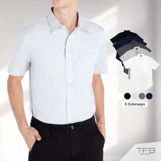 เสื้อเชิ้ตผู้ชาย แขนสั้น สีเทาอ่อน TFB Workwear