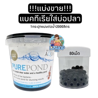 !!!แบ่งขาย!!!Pure Pond แบคทีเรีย ที่มีชีวิตในเม็ดเจล ช่วยบำบัดน้ำ ระบบกรองน้ำบ่อปลา Nitrifying (เม็ดดำ)