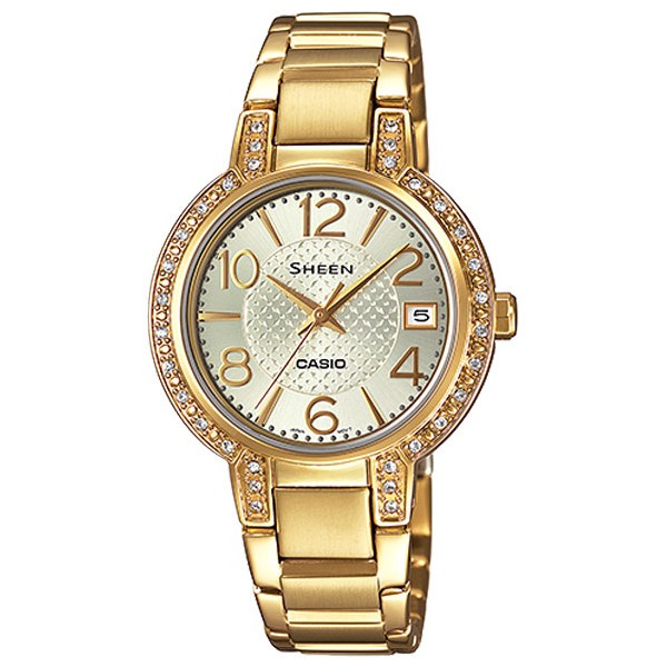 Casio Sheen นาฬิกาข้อมือสตรี สายสแตนเลส รุ่น SHE-4804GD-9AUDR - สีทอง