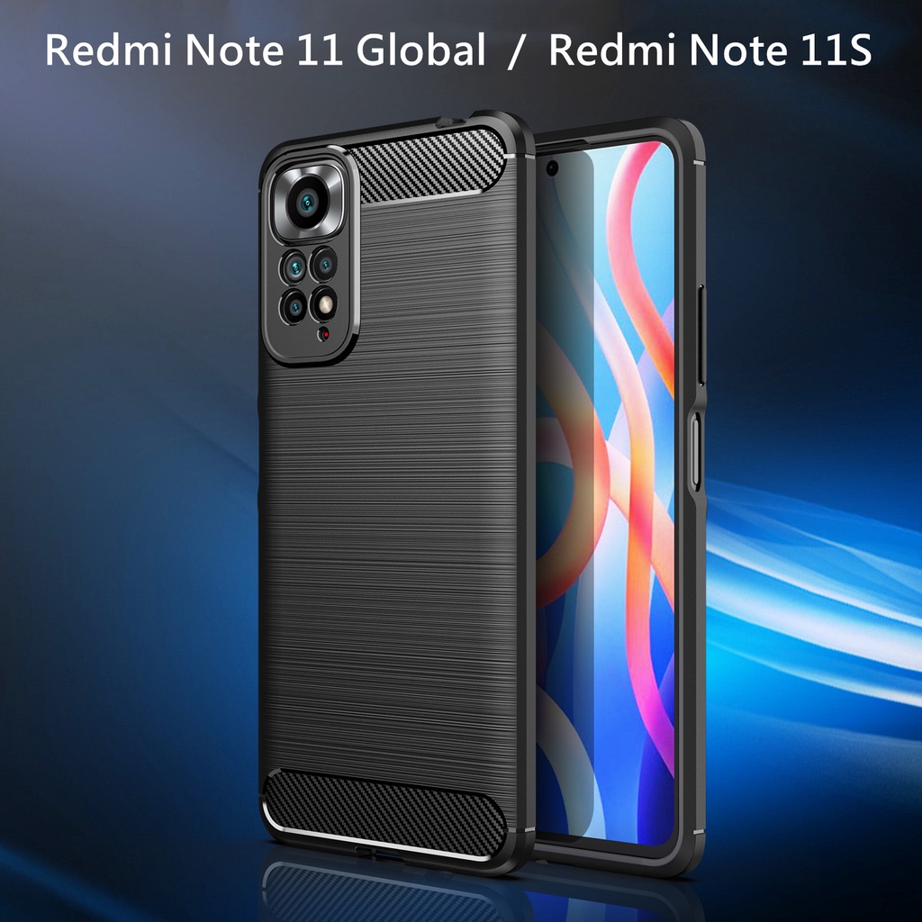 Topewon สําหรับ Xiaomi Redmi Note 11S 11 Pro Global Cover ยางคาร์บอน ซิลิโคนนิ่ม เคสกันกระแทก