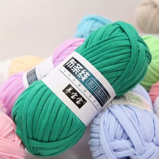 ไหมพรมผ้ายืด (T-Shirt Yarn) LOT 6 สีล้วน