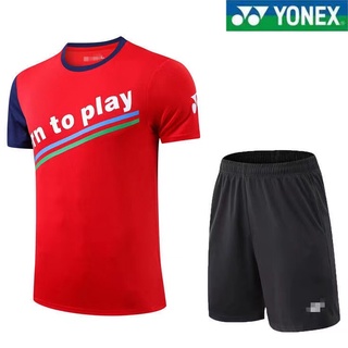 Yonex เสื้อกีฬาแบดมินตัน แขนสั้น แบบแห้งเร็ว สําหรับผู้ชาย และผู้หญิง