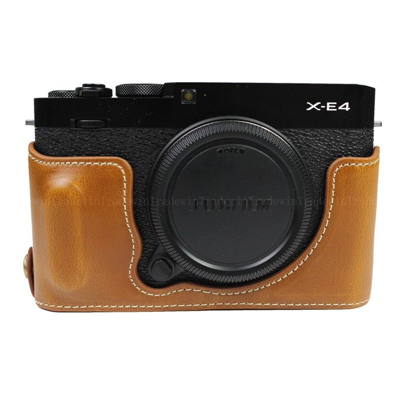Fujifilm XE4 X-E4 PU กล้องครึ่งเคสสําหรับ Fujifilm XE4 X-E4 พร้อมสายคล้องมือ